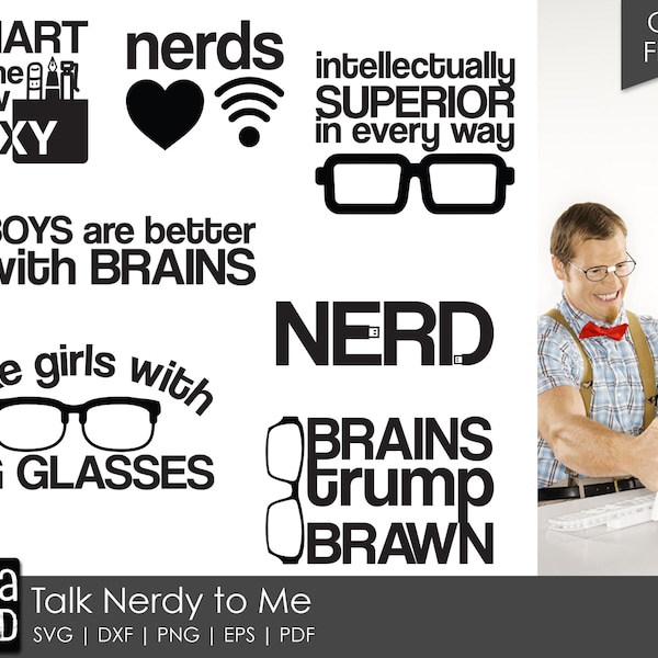 Talk Nerdy to Me - Nerd SVG and Cut Files for Crafters