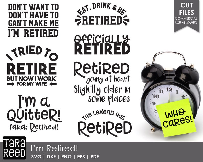 Download I'm Retired Retirement SVG and Cut Files for Crafters | Etsy