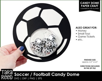 Cúpula de caramelo de fútbol SVG / Regalo de equipo, recuerdo de fiesta (descarga digital)
