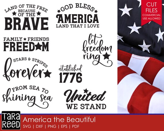 Download America The Beautiful Patriotic Svg And Cut Files For Etsy