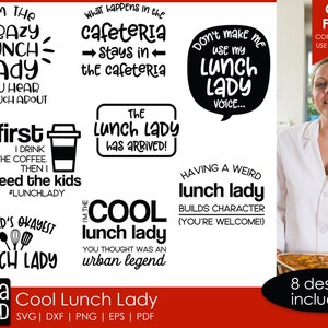 8 Lunch Lady SVG e arquivos cortados para artesãos