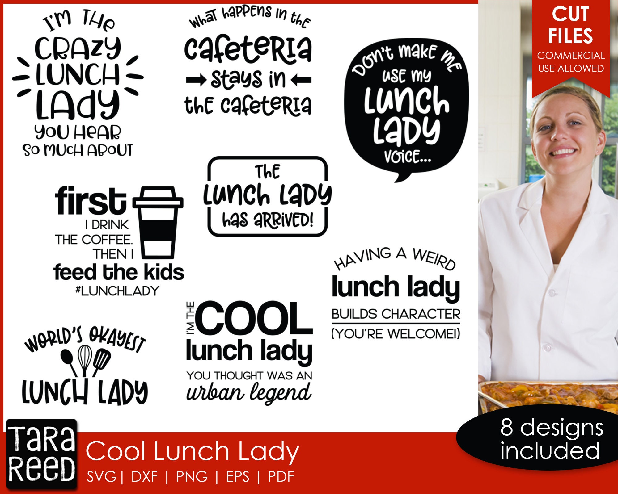 8 Lunch Lady SVG and Cut Files for Crafters - Etsy Finland