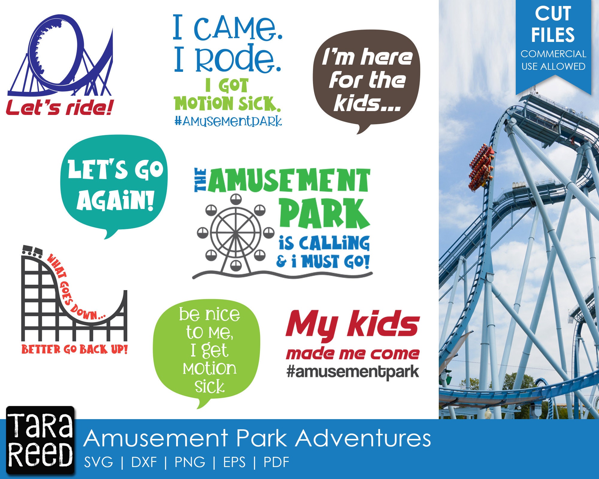 Amusement Park Adventures Summer SVG and Cut Files