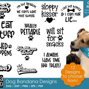 Dog Bandana Designs - Dog SVG and Cut Files for Crafters