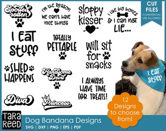 Dog Bandana Designs - Dog SVG and Cut Files for Crafters