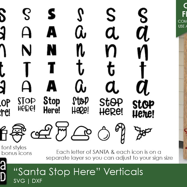 Santa Stop Here Signs - Christmas SVG Files for Crafters