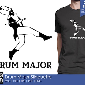 Silhueta de bateria principal - SVG de banda marcial e arquivos de corte para artesãos