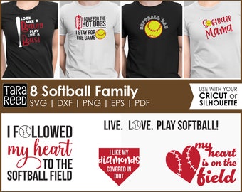8 Softball SVG files for Cricut or Silhouette | Softball Tote Bags