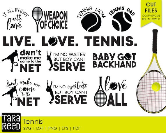 Download Tennis Svg And Cut Files For Crafters Etsy