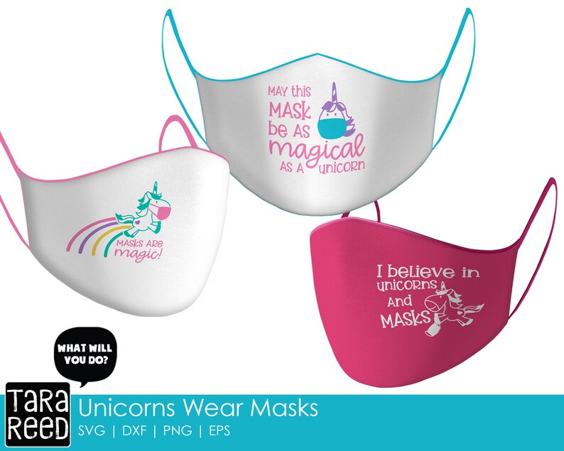 Download Unicorn Face Mask Sayings SVG and Cut Files for Crafters ...