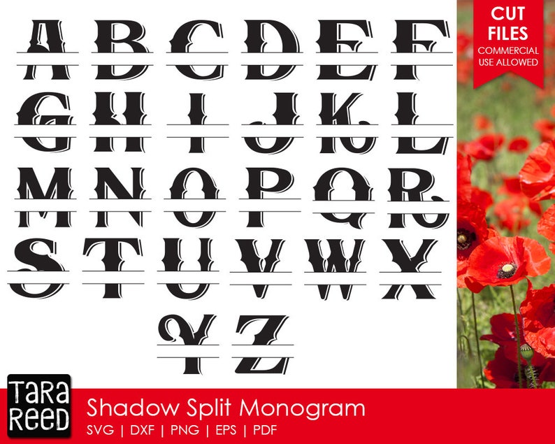 Download Shadow Split Monogram SVG and Cut Files for Crafters | Etsy