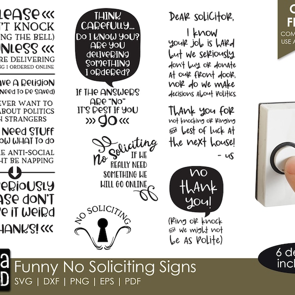 No Soliciting Signs - House SVG and Cut Files for Crafters