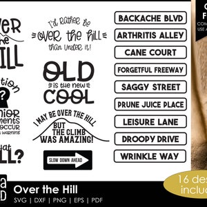 Over the Hill - Anniversaire SVG et fichiers coupés pour les artisans
