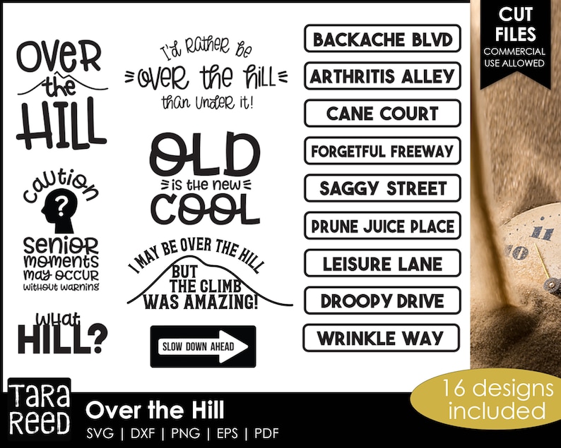 Over the Hill Birthday SVG and Cut Files for Crafters image 1