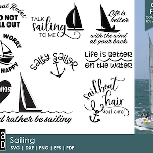 Sailing - Sailboat SVG and Cut Files for Crafters