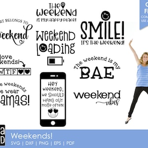 ¡Fines de semana! - Archivos SVG y de corte de fin de semana para artesanos