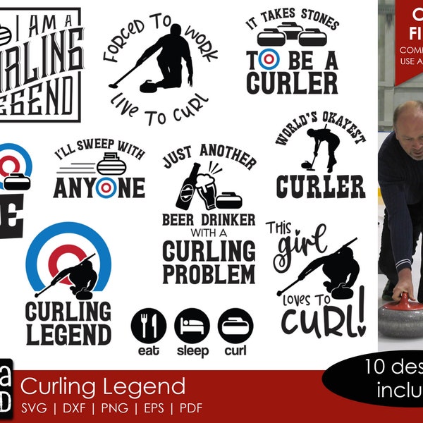 Curling Legende - Curling Sport SVG und Schnittdateien für Handwerker