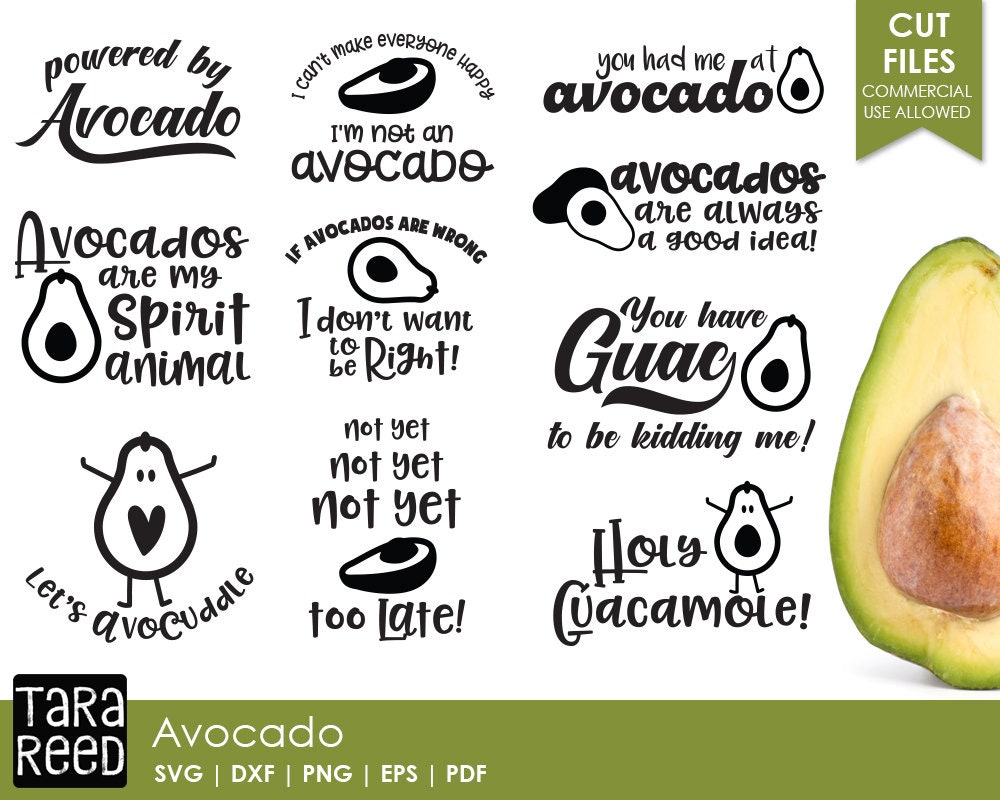 Download Avocado SVG and Cut Files for Crafters | Etsy