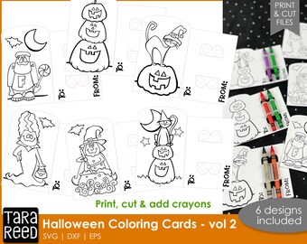 Halloween Print Then Cut Coloring Cards for Cricut and Silhouette -   Finland