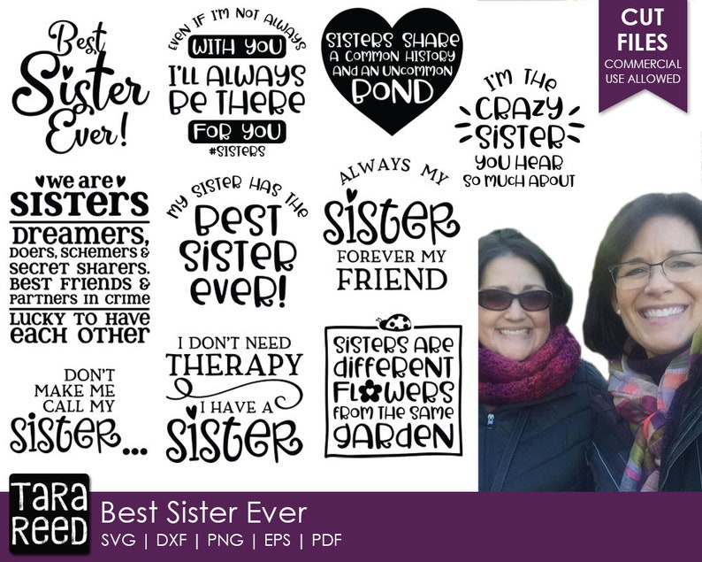 Download Best Sister Ever Sister SVG and Cut Files for Crafters | Etsy