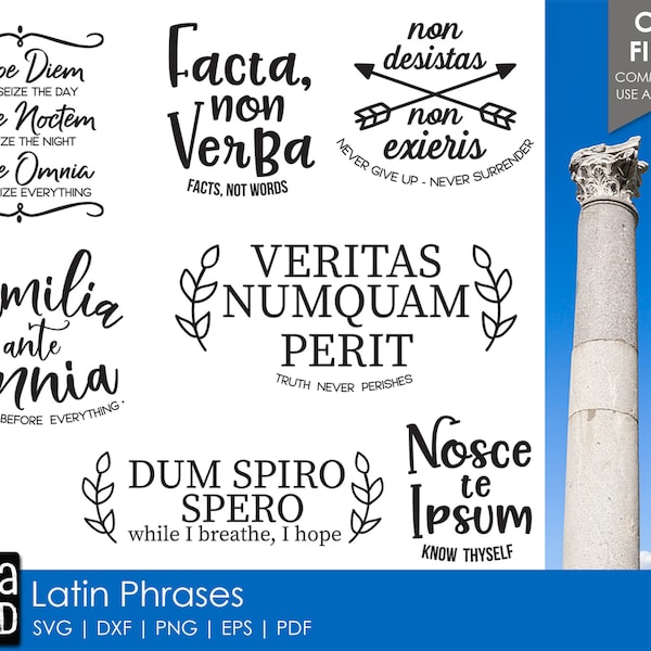 Phrases latines - fichiers SVG et coupés pour les artisans