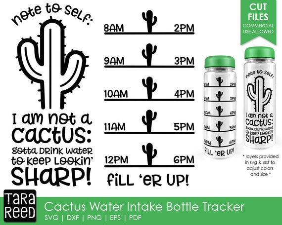 Download Cactus Water Intake Tracker Cactus Svg And Cut Files For Etsy