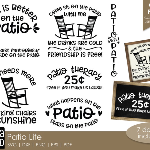 Patio Life - Outdoor Living SVG and Cut Files for Crafters