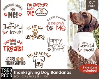 Thanksgiving Dog Bandana Designs - Dog SVG and Cut Files for Crafters