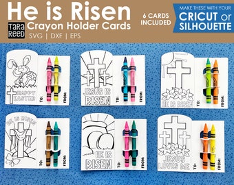 6 Religious Easter Print then Cut Coloring Cards for Cricut and Silhouette