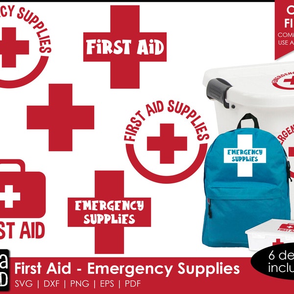 First Aid - Emergency Supplies - SVG and Cut Files for Crafters