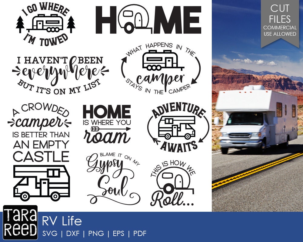 Download RV Life Motorhome SVG and Cut Files for Crafters | Etsy