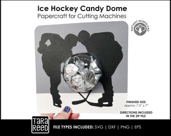 Manualidad de papel con forma de cúpula de caramelo para hockey sobre hielo (descarga digital)