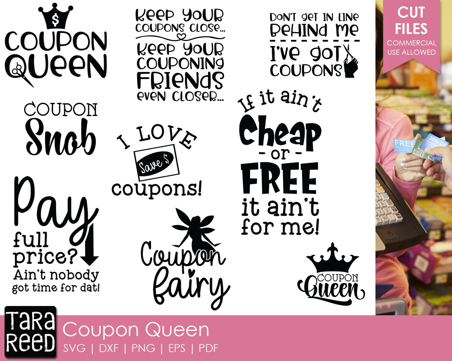 Coupon Queen Couponing SVG and Cut Files for Crafters Etsy