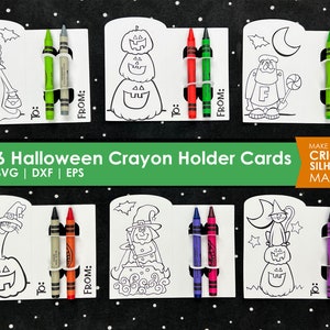 Mais cartões para colorir de Halloween impressos e recortados para Cricut e Silhouette