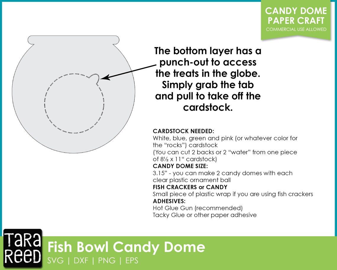 Fish Bowl SVG Fish Bowl Candy Dome Mermaid Party Favor Etsy