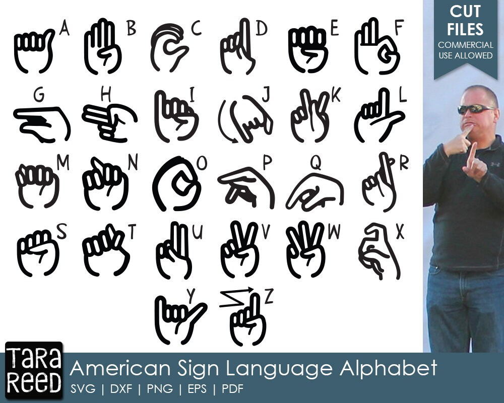 Sign Language Alphabet Sign Language SVG and Cut Files for | Etsy