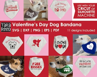 Valentine's Day Dog Bandanas - Valentine's Day SVG and Cut Files for Crafters