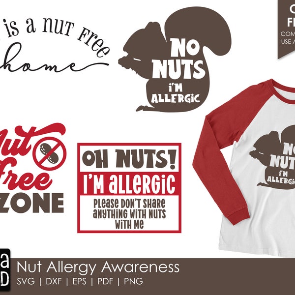 Nut Allergy Awareness - SVG and Cut Files for Crafters
