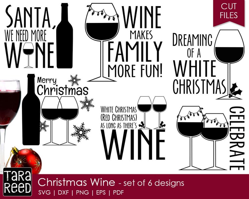 Download Christmas Wine Christmas Svg And Cut Files For Crafters Etsy PSD Mockup Templates