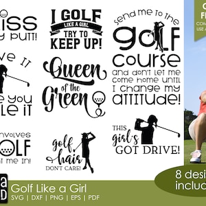 Golf Like a Girl: SVG- en snijbestanden voor golf voor hobbyisten