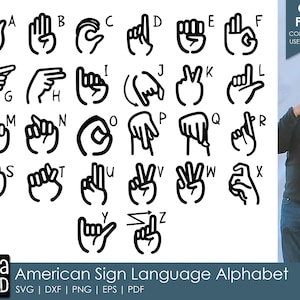 Sign Language Alphabet - Sign Language SVG and Cut Files for Crafters