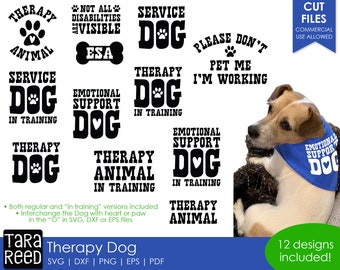 Therapy Dog - Dog SVG and Cut Files for Crafters