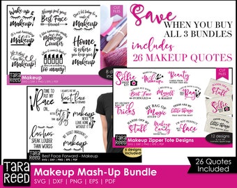 Gran paquete de frases de maquillaje para artesanos y bolsas de maquillaje