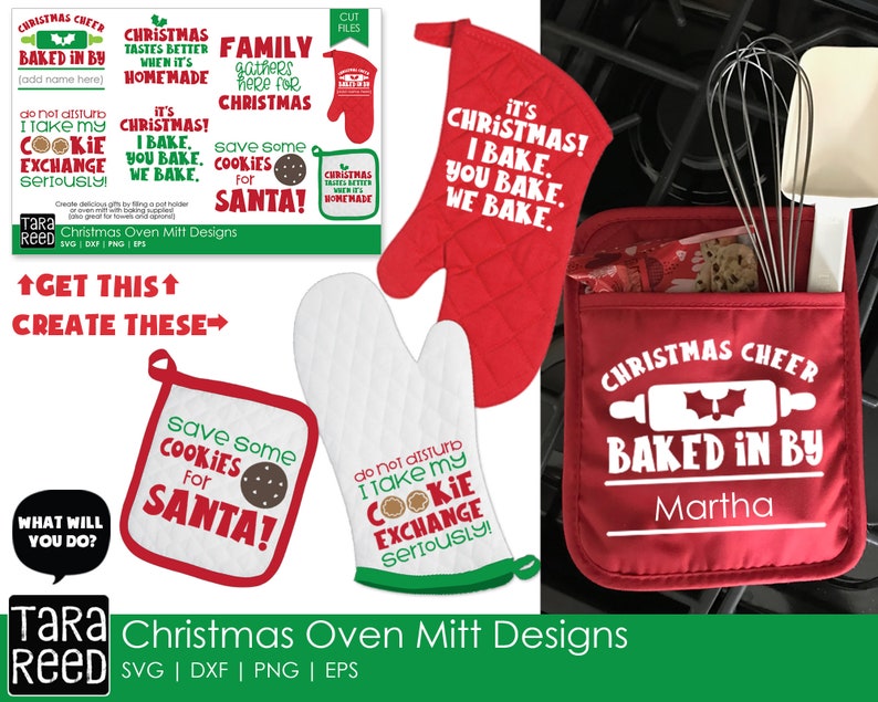 Christmas Oven Mitts Christmas SVG and Cut Files for Etsy