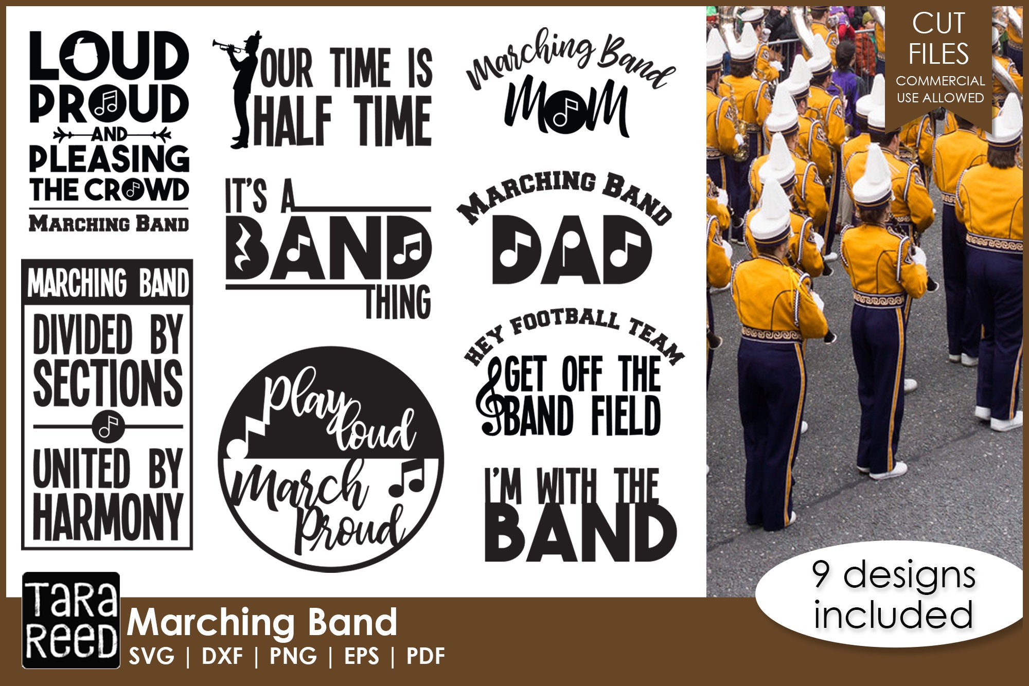 Marching Band SVG and Cut Files for Crafters