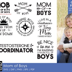 Mom of Boys - Family SVG and Cut Files for Crafters