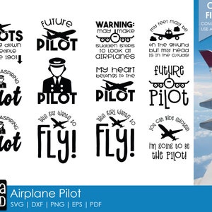 Piloto de avião - SVG de avião e arquivos de corte para artesãos
