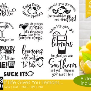 Se la vita ti dà limoni - Lemon Humor SVG e file di taglio per artigiani
