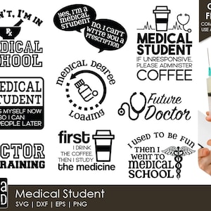 SVG de estudantes de medicina e arquivos cortados para artesãos