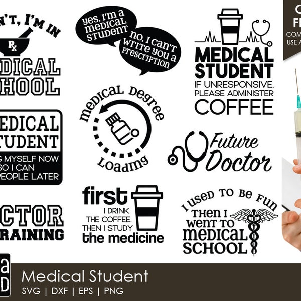 Medical Student SVG and Cut Files for Crafters